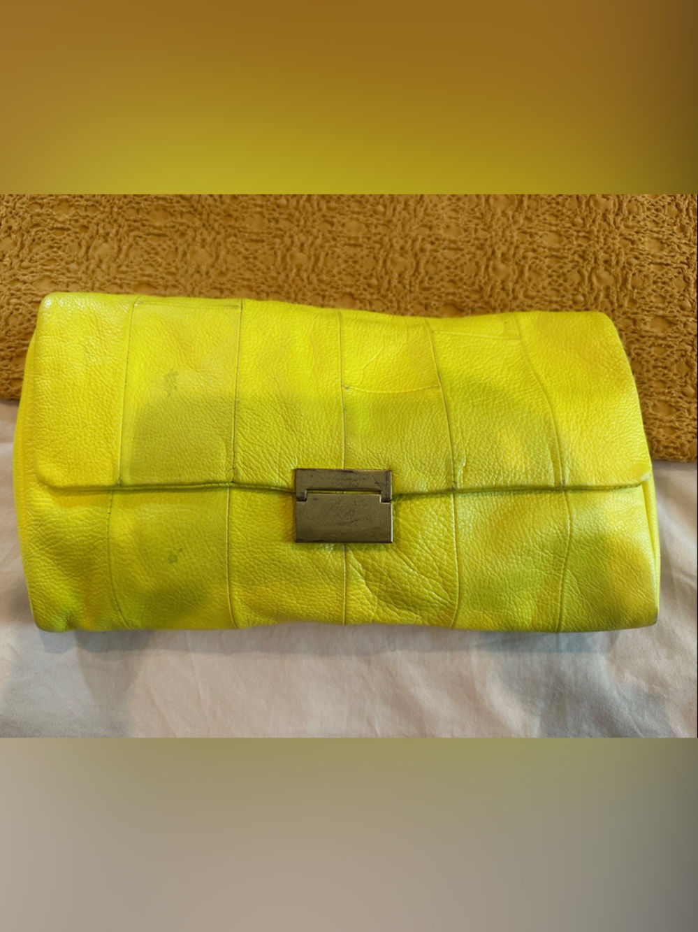 J. Crew Yellow Leather Clutch